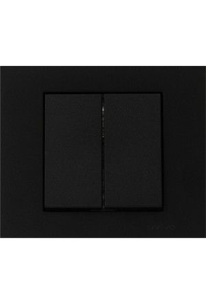 ATOM ( SİYAH ) KOMİTATÖRLÜ 2Lİ ANAHTAR PRİZ*12X10