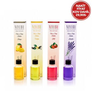 NİYEBU ( 50ML ) ( 3-ÇUBUKLU ) ORTAM KOKUSU ( CAM ŞİŞE ) ( MİX KOKU)*24X1