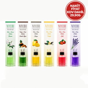 NİYEBU ( 50ML ) ( 3-ÇUBUKLU ) ORTAM & BAMBU KOKUSU ( CAM ŞİŞE ) ( MİX KOKU)*24X1
