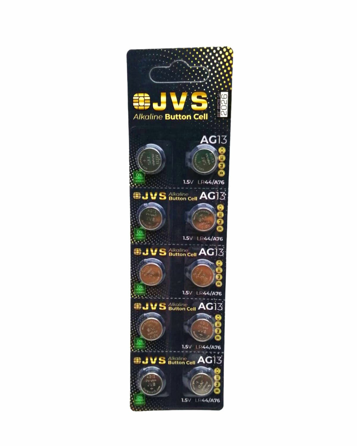 JVS AG13 1.5V LR44 SAAT PİLİ 10LU KART*400