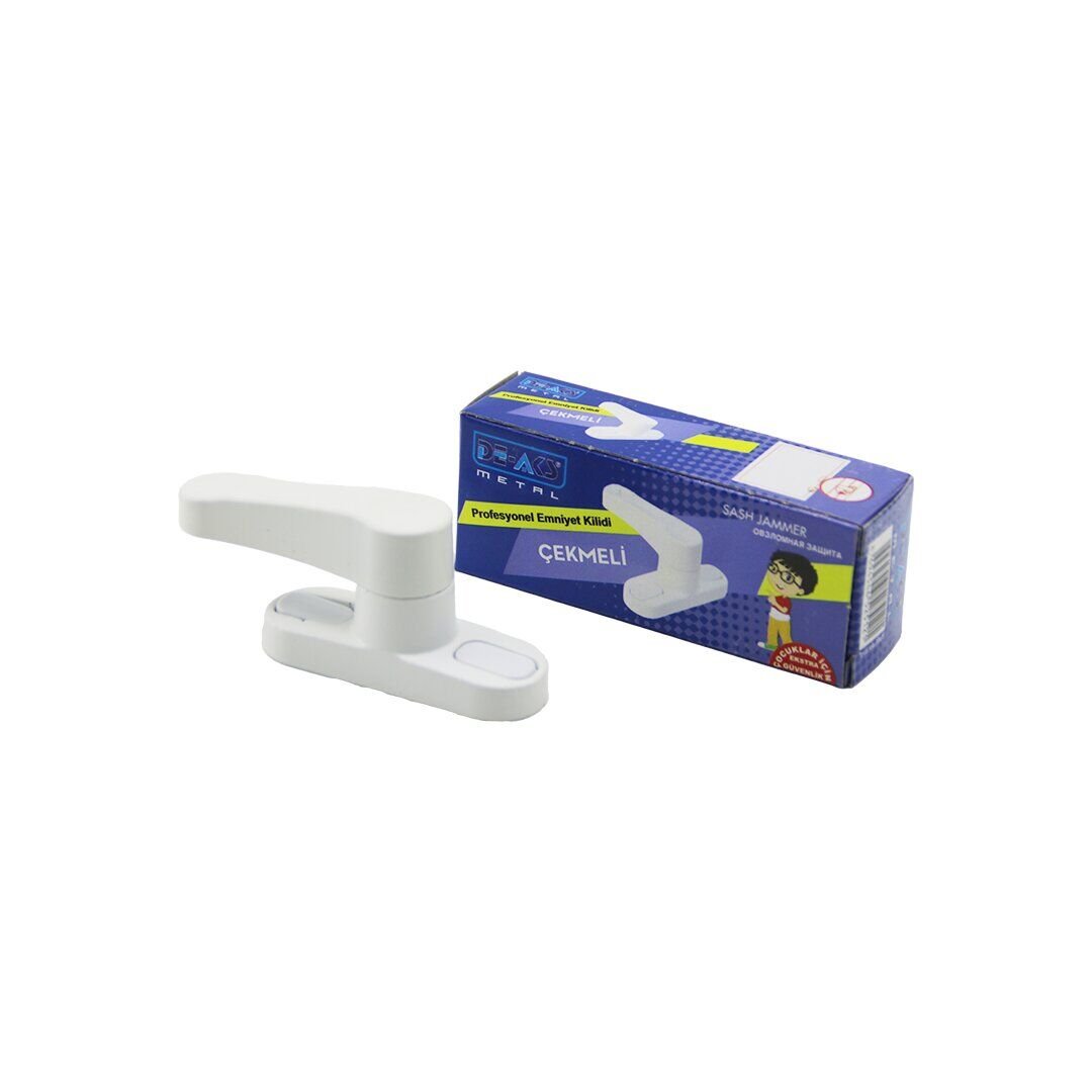 DE-AKS EMN-MK-220 ( METAL & KUTULU & BEYAZ ) ( ÇEKMELİ ) EMNİYET KİLİT*15X10