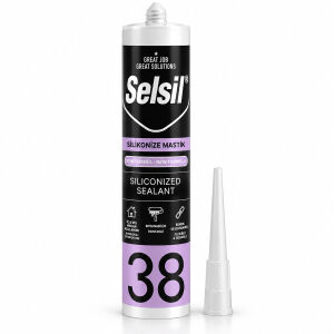 SELSİL-38  KOD-3041 ( SİYAH ) ( MASTİK ) SİLİKONİZE AKRİLİK ( YENİ FORMÜL ) ( 500GR )*25=K