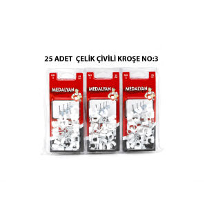 MEDALYAN DL-39 ( NO-3 ) ( 25PCS ) ÇELİK ÇİVİLİ KROŞE *12X9