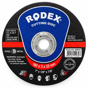 RODEX SRM-180 METAL KESİCİ DİSK ( 180X3X22MM ) FOR METAL ( SPRAL TAŞI )*150