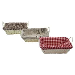 ART NO-1581 ( D.GEN ) ( RENKLİ BEZLİ ) ( İP HASIR ) EKMEK SEPETİ ( KULPLU & METAL İSKELET ) ( TABAN:13X20 & AĞIZ:19.5X26CM DERİNLİK:8CM )*120