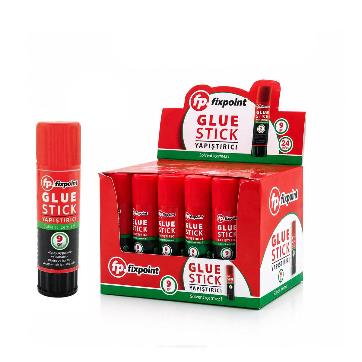FİXPOİNT P-0636 ( 9GR ) STICK YAPIŞTIRICI (SOLVENT İÇERMEZ) (YIKANABİLİR) (KOLAY UYGULAMA) (KAĞIT & KARTON YAPIŞTIRICI STİCK) PRİT*24X48