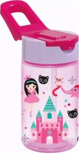 430 CC DESENLİ PİPETLİ KAPAKLI MATARA - PP - UNİCORN PRENSES *24