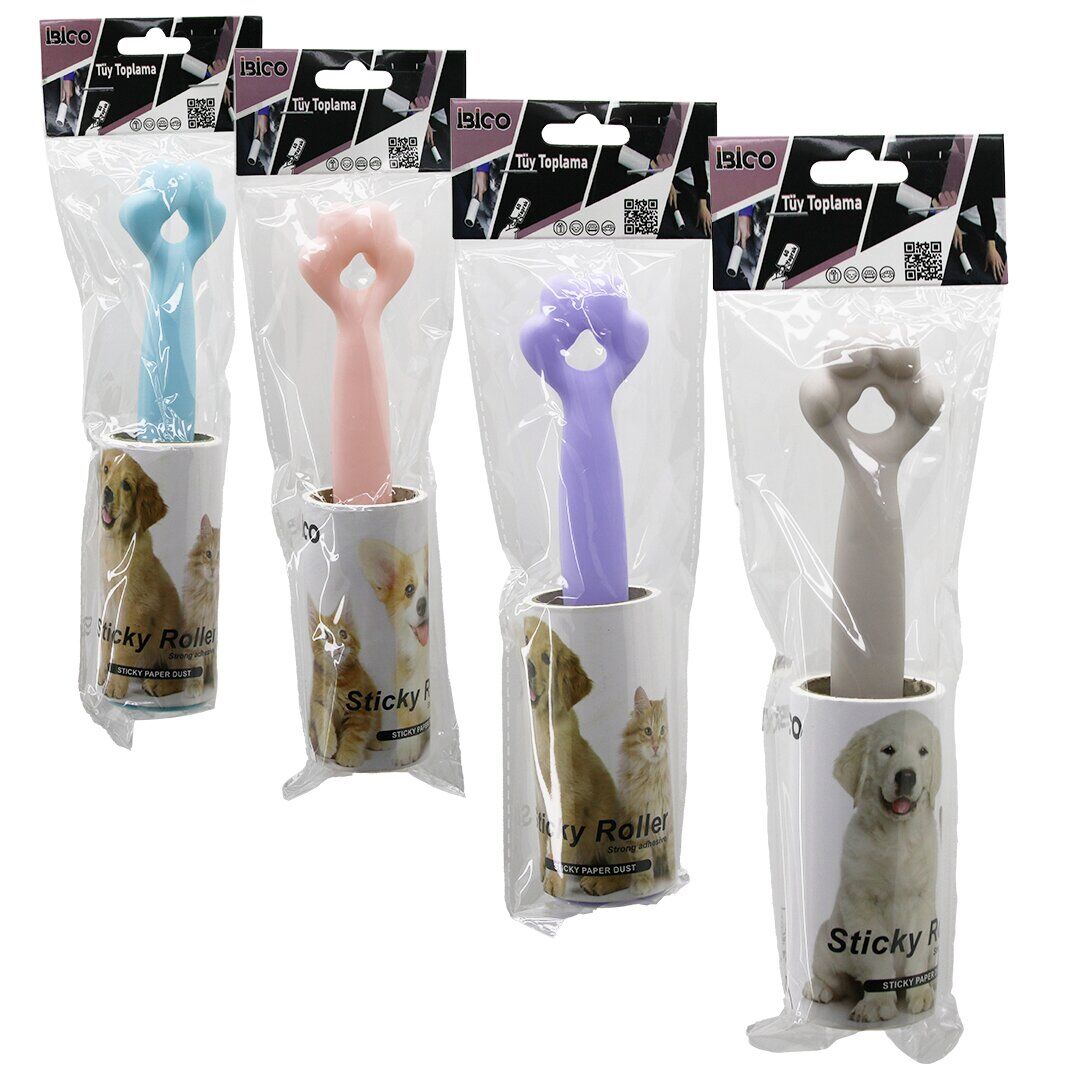 İBİCO İ21-087 ( POŞETLİ ) ( PATİ SAPLI ) ( 60 YAPRAK ) ( YAPIŞKANLI ) PRATİK TÜY TOPLAYICI RULO BANT (PET SHOP)*12X16