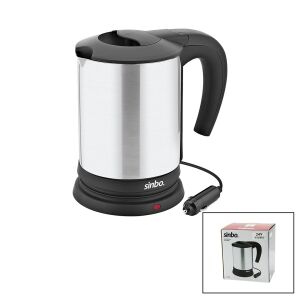 SİNBO SK-8034 ( 24V ) ARAÇ İÇİ KETTLE ( PASLANMAZ ÇELİK ) SU ISITICISI ( 0.8LT ) ( 200W ) ( ÇAKMAKLIK FİŞLİ ) ( PLASTİK KAPAK & KULP )*12