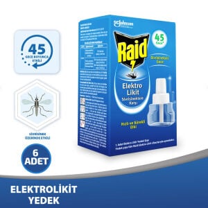 RAİD ELEKTRO ( SİVRİSİNEK KARŞI ) ( LİKİT & YEDEK ) ( 45 GECE ) 27.4ML*6X4
