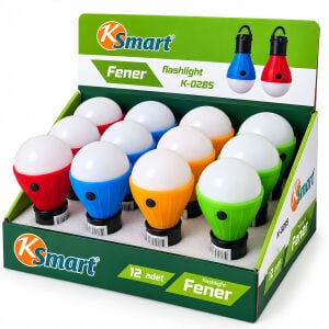 KSMART K-0285 ( PİLLİ ) FENER & AMPUL RENKLİ ( ASKILI )*12X20