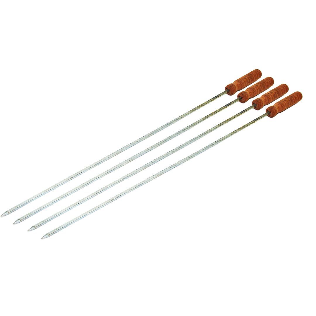 İBİCO C-600 ( CİĞER & DOMATES ) ( AHŞAP SAPLI ) ( KALIN KARE ) ( 50CM ) METAL MANGAL ŞİŞİ*100X1