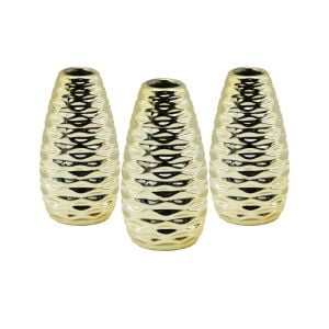 YAKUT-9527-6 ( DAR AĞIZ & MİNİ=11.5CM ) ( GOLD ) ( SERAMİK ) DEKORATİF VAZO*12X12