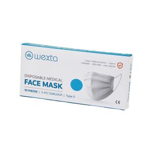 WEXTA ( BEYAZ ) ( 10PCS ) 3 KATLI MEDİKAL CERRAHİ YÜZ MASKESİ*24=K