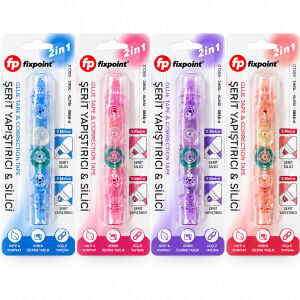 FİXPOİNT P-9890 ( 2İN1 ) ŞERİT YAPIŞTIRICI & DAKSİL SİLİCİ ( 5MMX5MT )*12X24