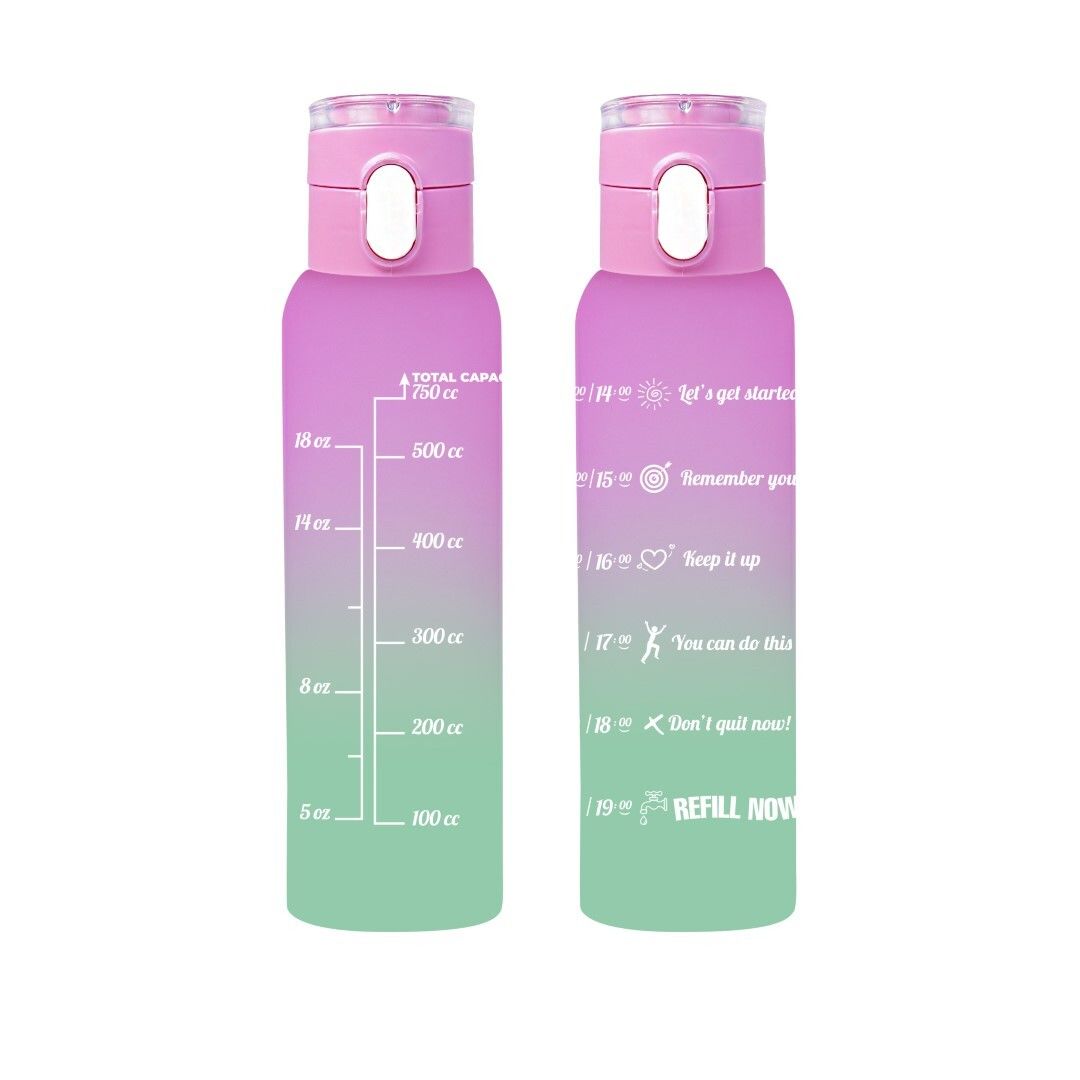 750 CC DÜGMELI DESENLİ TÜP MATARA ÇIFT RENK   *24