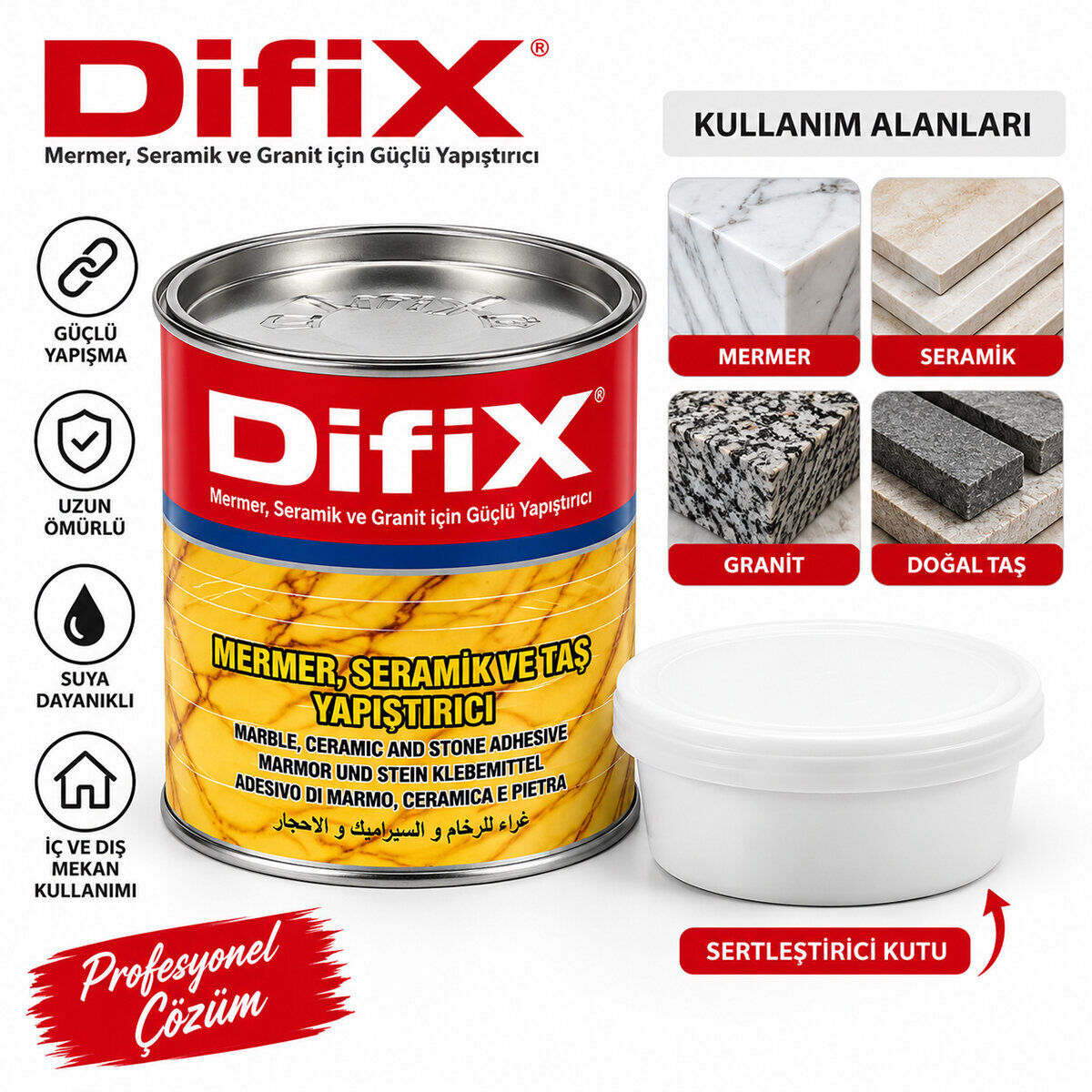 DİFİX ( MERMER ) SERAMİK YAPIŞTIRICI 250GR*24=K
