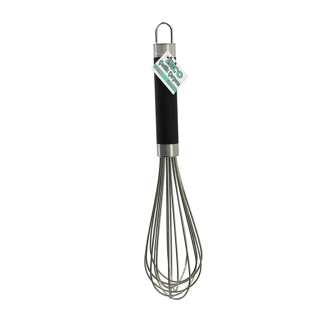 İBİCO İ22-061 ( 30CM ) ( LÜX & KALIN ) ( SİYAH SİLİKON KAPLI KROM SAP ) METAL ÇIRPICI ( ÇIRPICI: 17CM + SAP: 13CM )*12X10