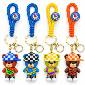 İBİCO İ12-264 ( AYI FİGÜRLÜ ) EĞLENCELİ ANAHTARLIK PLASTİK RENKLİ*20X30
