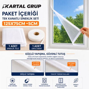 KAYRA ( TEK KANAT ) ( PENCERE ) TÜL SİNEKLİK ( 125X75CM  ±5CM)*75