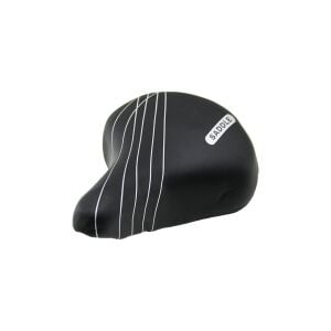 İBİCO SADDLE İ18-001 (BÜYÜK & GENİŞ=20.5X24CM) BİSİKLET SELE KOLTUK (YAYLI OTURAK=SİYAH ZEMİN--BEYAZ ÇİZGİ DESENLİ)*30