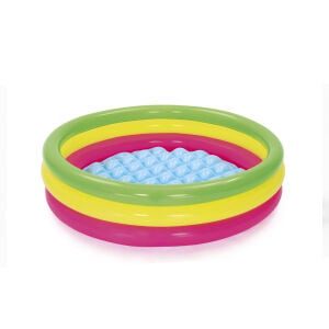BESTWAY-51104 ( 3 HALKA ) ( 62LT ) YUVARLAK RENKLİ ŞİŞME HAVUZ ( 1.02MX25CM & 40''X10 )*8=K