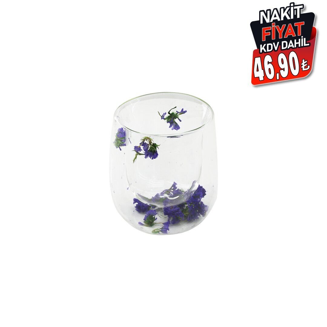SDR-A6 ( 350ML & KULPSUZ ) ( ÇİFT CİDARLI & ÇİÇEKLİ ) CAM BARDAK*100=K                     qwe07