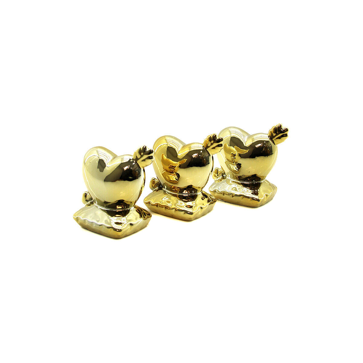 İBİCO İ12-110 ( KALP - OK & KÜÇÜK ) ( GOLD & SERAMİK ) BİBLO & DEKORATİF SÜS EŞYASI*12X16