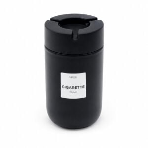 QLUX C-00570 ( 660CC ) ( SİYAH CAM ) ( SİYAH PLASTİK KAPAK ) KÜLLÜK ( NO-08 CIGARETTE & KÜL TABLASI )*12=K