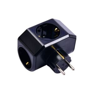 VİKO 90-30-30-04 ( SİYAH ) ( YONCA PLUS ) ( 3LÜ ) TOPRAKLI FİŞ PRİZ ( GOLYAT ) ( 16A & 250V )*20