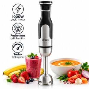 SİNBO SHB-7512 ( ÇUBUK ) EL BLENDER ( ÇELİK UÇLU ) ( DC MOTOR & 1000W )*12