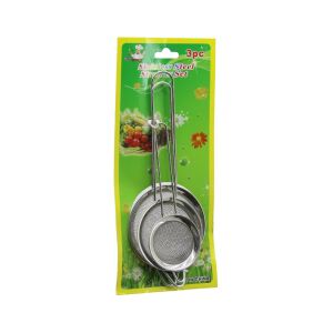 İBİCO İ22-122 ( 3PCS SET ) ( MİNİ= 5-7-8CM ) TEL SÜZGEÇ (METAL ÇERÇECE) (METAL SAP=8.5-10.5-10.5CM)*12X12