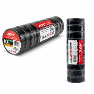 ATC ( LÜX ) ( SİYAH ) PVC İZOLASYON ELEKTRİK BANDI ( 0.13X19X11YDS ) ( 10MM )*10X50