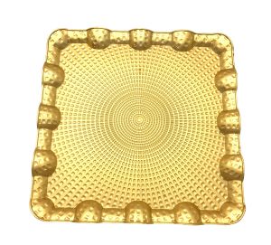 MENNUR ZYT-0178 ( KÜÇÜK KARE ) ( GOLD ) SUNUM TEPSİ PLASTİK*60