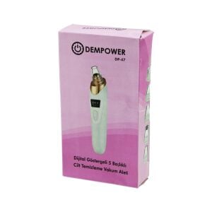 DEMPOWER DP-47 CİLT BAKIM ALETİ (VAKUM) (AKNE& GÖZENEK& SİYAH NOKTA TEMİZLEME) (USB ŞARJ & 5BAŞLIK) (DİJİTAL G.& 3KADEME HIZ)*100