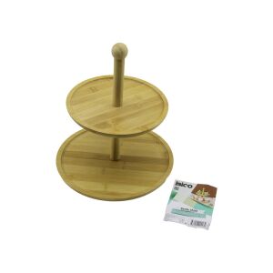 İBİCO İ22-228 ( YUVARLAK ) ( 2 KATLI ) AHŞAP & BAMBU SERVİS SUNUMLUK ( ÇAP: 20CM -- ÇAP:25CM )*12